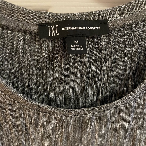 INC Silver Black Top New size Medium - Picture 3 of 9